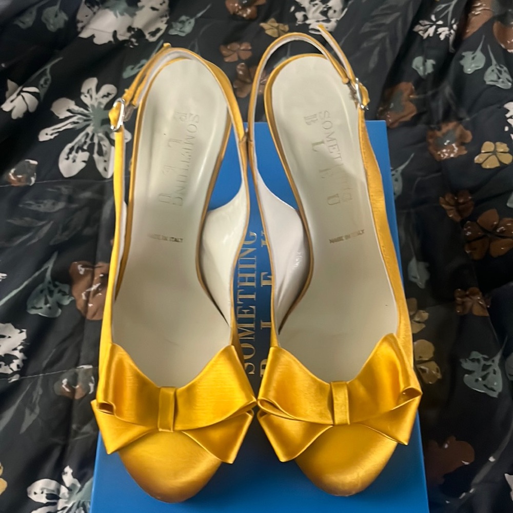 Something Bleu Saffron Colored Heels - image 1